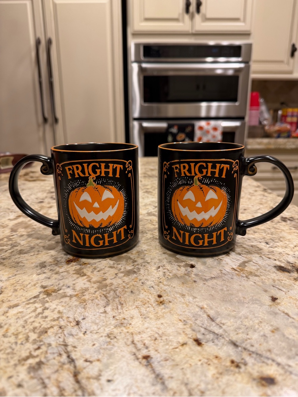 Eli & Ana Halloween 'Fright Night' Black and Orange Pumpkin Mug - Set of 2